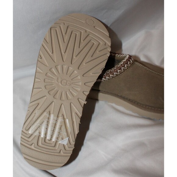 UGG WOMEN'S US 6 SUEDE SHEARLING LINED TASMAN SLIPPERS ANTELOPE TAN NWOB - Picture 7 of 7